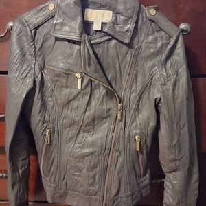 Michael Kors Dark Brown Leather Jacket